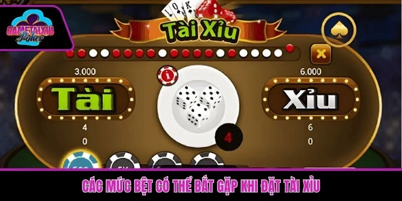 Các mức bệt người chơi có thể bắt gặp khi đặt tài xỉu